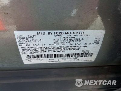 Zdjęcie 14 z 14 samochodu: 2020 FORD EXPLORER XLT VIN:1FMSK7DH5LGB20783 - miniatura