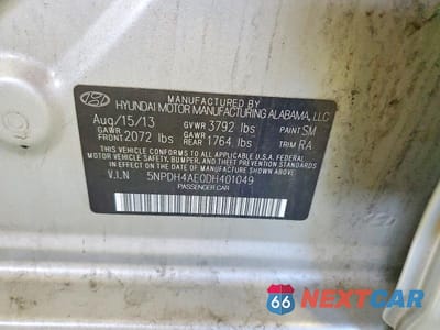 Zdjęcie 12 z 12 samochodu: 2013 HYUNDAI ELANTRA VIN:5NPDH4AE0DH401049 - miniatura