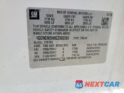 Zdjęcie 12 z 12 samochodu: 2016 CHEVROLET SILVERADO C1500 VIN:1GCRCNEH8GZ382326 - miniatura