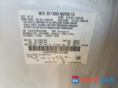 Zdjęcie 13 z 13 samochodu: 2015 FORD TAURUS SHO VIN:1FAHP2KT8FG105408 - miniatura