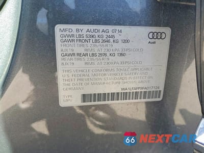 Zdjęcie 13 z 13 samochodu: 2015 AUDI Q5 PREMIUM PLUS VIN:WA1LFAFP9FA017124 - miniatura
