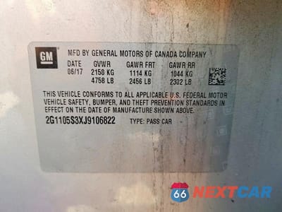 Zdjęcie 12 z 12 samochodu: 2018 CHEVROLET IMPALA LT VIN:2G1105S3XJ9106822 - miniatura