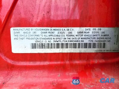 Zdjęcie 13 z 13 samochodu: 2009 VOLKSWAGEN JETTA TDI VIN:3VWTL71K39M348136 - miniatura