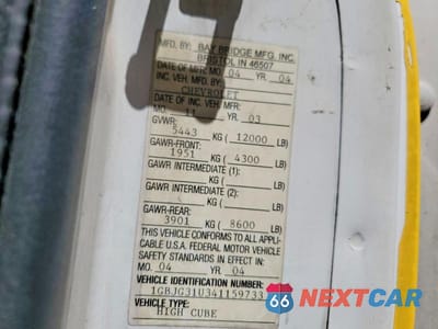 Zdjęcie 13 z 13 samochodu: 2004 CHEVROLET EXPRESS G3 - BOX TRUCK VIN:1GBJG31U341159733 - miniatura