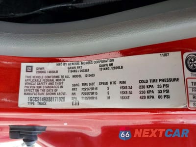Zdjęcie 12 z 12 samochodu: 2008 CHEVROLET COLORADO VIN:1GCCS149X88171020 - miniatura