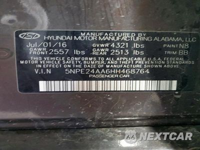 Zdjęcie 12 z 12 samochodu: 2017 HYUNDAI SONATA ECO VIN:5NPE24AA6HH468764 - miniatura