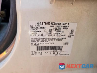 Zdjęcie 12 z 12 samochodu: 2004 FORD F350 SUPER DUTY VIN:1FTWW32P74EB79098 - miniatura