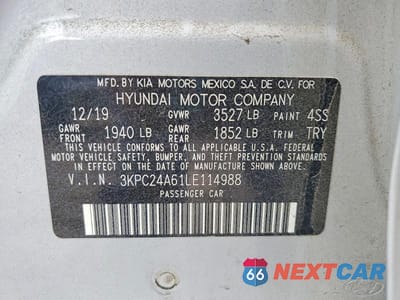 Zdjęcie 13 z 13 samochodu: 2020 HYUNDAI ACCENT SE VIN:3KPC24A61LE114988 - miniatura