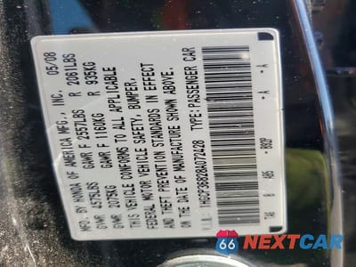 Zdjęcie 13 z 13 samochodu: 2008 HONDA ACCORD EXL VIN:1HGCP36828A072428 - miniatura