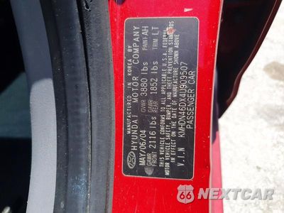 Zdjęcie 12 z 12 samochodu: 2004 HYUNDAI ELANTRA GLS/GT VIN:KMHDN46DX4U909507 - miniatura