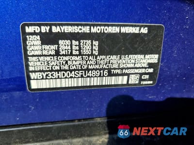 Zdjęcie 12 z 12 samochodu: 2025 BMW I4 M50 VIN:WBY33HD04SFU48916 - miniatura