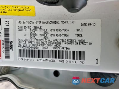 Zdjęcie 12 z 12 samochodu: 2016 TOYOTA TACOMA SR5 V6 VIN:5TFAZ5CN6GX002450 - miniatura