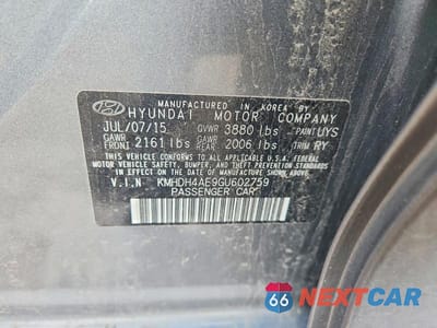 Zdjęcie 12 z 12 samochodu: 2016 HYUNDAI ELANTRA VALUE EDITION VIN:KMHDH4AE9GU602759 - miniatura