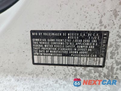Zdjęcie 12 z 12 samochodu: 2024 VOLKSWAGEN JETTA SE VIN:3VW7M7BU0RM032868 - miniatura