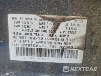 Zdjęcie 12 z 12 samochodu: 2016 ACURA ILX PREMIUM VIN:19UDE2F79GA013225 - miniatura