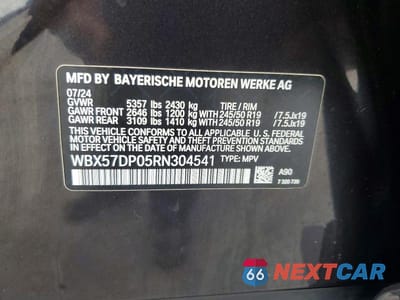 Zdjęcie 13 z 13 samochodu: 2024 BMW X3 XDRIVE30I VIN:WBX57DP05RN304541 - miniatura
