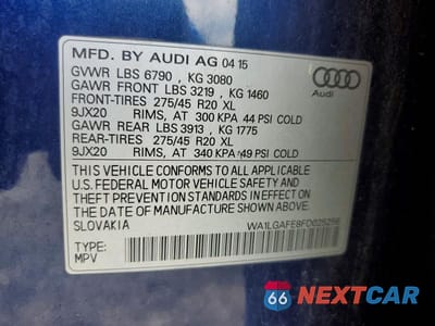 Zdjęcie 13 z 13 samochodu: 2015 AUDI Q7 PREMIUM PLUS VIN:WA1LGAFE8FD025256 - miniatura