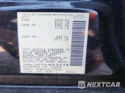 Zdjęcie 12 z 12 samochodu: 2015 NISSAN ALTIMA 2.5 S VIN:1N4AL3AP5FN893938 - miniatura