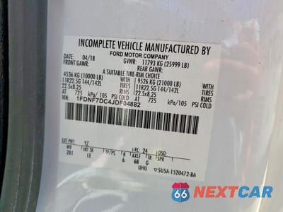 Zdjęcie 10 z 10 samochodu: 2018 FORD F750 SUPER DUTY BOX TRUCK VIN:1FDNF7DC4JDF04882 - miniatura