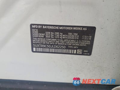 Zdjęcie 12 z 12 samochodu: 2018 BMW X3 XDRIVE30I VIN:5UXTR9C50JLD62250 - miniatura