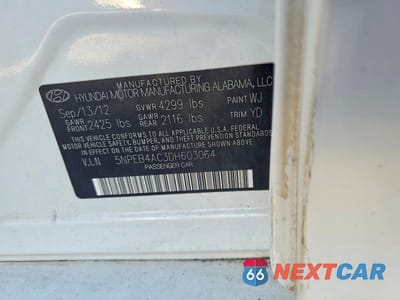 Zdjęcie 13 z 13 samochodu: 2013 HYUNDAI SONATA GLS VIN:5NPEB4AC3DH603064 - miniatura