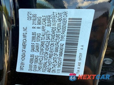 Zdjęcie 9 z 12 samochodu: 2021 HONDA ACCORD LX VIN:1HGCV1F14MA045142 - miniatura