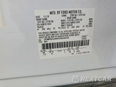 Zdjęcie 13 z 13 samochodu: 2019 FORD EDGE SEL VIN:2FMPK3J98KBB24439 - miniatura