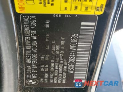 Zdjęcie 13 z 13 samochodu: 2007 BMW X3 3.0SI VIN:WBXPC93447WF01835 - miniatura