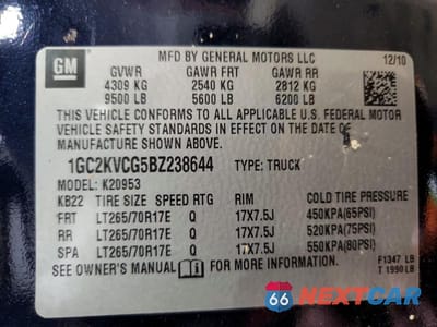 Zdjęcie 12 z 12 samochodu: 2011 CHEVROLET SILVERADO K2500 HEAVY DUTY VIN:1GC2KVCG5BZ238644 - miniatura