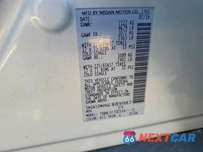 Zdjęcie 13 z 13 samochodu: 2016 NISSAN ROGUE S VIN:5N1AT2MVXGC889987 - miniatura
