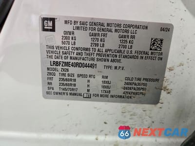 Zdjęcie 13 z 13 samochodu: 2024 BUICK ENVISION PREFERRED VIN:LRBFZME40RD044491 - miniatura