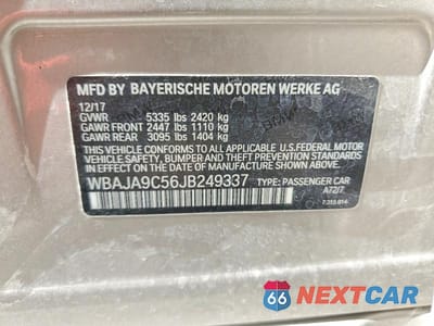 Zdjęcie 12 z 12 samochodu: 2018 BMW 530E VIN:WBAJA9C56JB249337 - miniatura