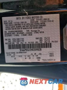 Zdjęcie 12 z 12 samochodu: 2017 FORD FUSION TITANIUM PHEV VIN:3FA6P0SU2HR209828 - miniatura