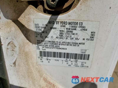Zdjęcie 13 z 13 samochodu: 2007 FORD F350 SRW SUPER DUTY VIN:1FTWX31P77EB43933 - miniatura