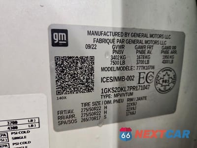Zdjęcie 13 z 13 samochodu: 2023 GMC YUKON DENALI VIN:1GKS2DKL7PR171047 - miniatura