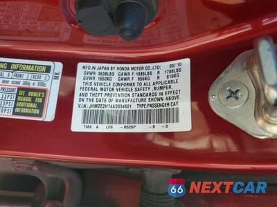Zdjęcie 12 z 12 samochodu: 2010 HONDA INSIGHT EX VIN:JHMZE2H74AS034601 - miniatura