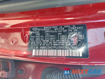 Zdjęcie 12 z 12 samochodu: 2023 HYUNDAI KONA SE VIN:KM8K23AG7PU184836 - miniatura