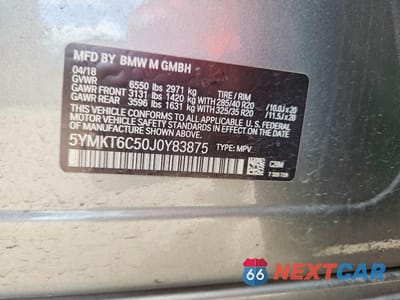 Zdjęcie 13 z 13 samochodu: 2018 BMW X5 M VIN:5YMKT6C50J0Y83875 - miniatura