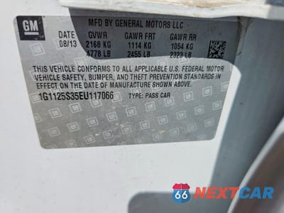 Zdjęcie 13 z 13 samochodu: 2014 CHEVROLET IMPALA LT VIN:1G1125S35EU117066 - miniatura
