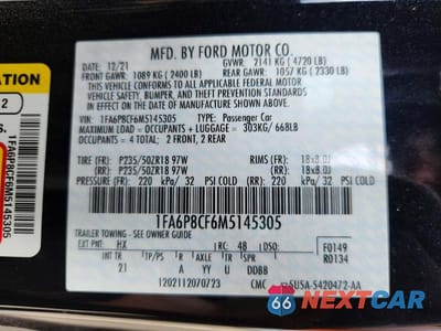 Zdjęcie 13 z 13 samochodu: 2021 FORD MUSTANG GT VIN:1FA6P8CF6M5145305 - miniatura