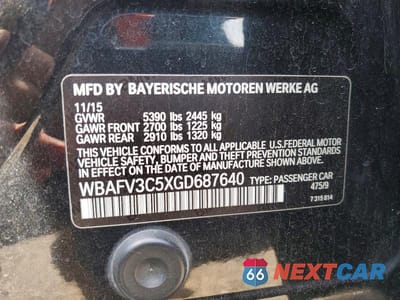Zdjęcie 12 z 12 samochodu: 2016 BMW 535 D XDRIVE VIN:WBAFV3C5XGD687640 - miniatura