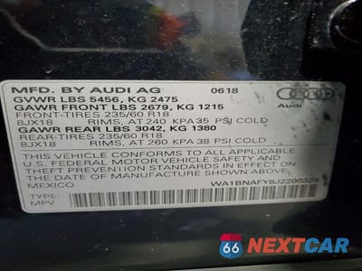 Zdjęcie 12 z 12 samochodu: 2018 AUDI Q5 PREMIUM PLUS VIN:WA1BNAFY8J2200329 - miniatura
