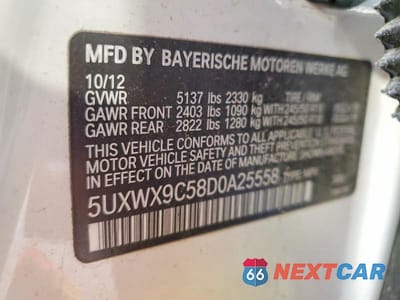 Zdjęcie 14 z 14 samochodu: 2013 BMW X3 XDRIVE28I VIN:5UXWX9C58D0A25558 - miniatura