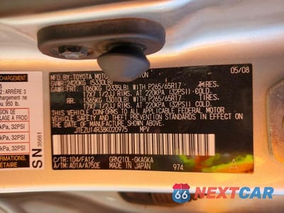 Zdjęcie 13 z 13 samochodu: 2008 TOYOTA 4RUNNER SR5 VIN:JTEZU14R38K020975 - miniatura