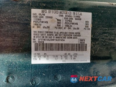 Zdjęcie 12 z 12 samochodu: 1998 FORD RANGER SUPER CAB VIN:1FTYR14U3WTA57456 - miniatura