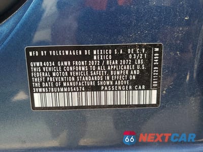 Zdjęcie 12 z 12 samochodu: 2021 VOLKSWAGEN JETTA S VIN:3VWN57BU9MM054574 - miniatura