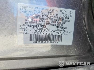 Zdjęcie 13 z 13 samochodu: 2024 NISSAN KICKS S VIN:3N1CP5BV0RL570906 - miniatura