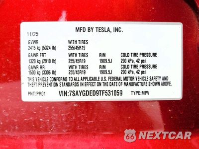 Zdjęcie 13 z 13 samochodu: 2026 TESLA MODEL Y VIN:7SAYGDED9TF531059 - miniatura