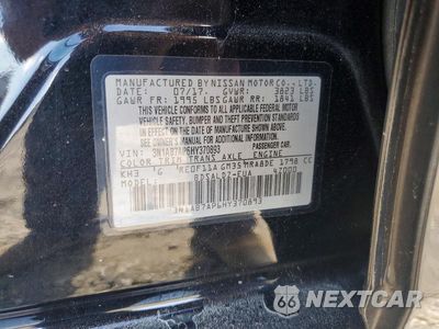 Zdjęcie 12 z 12 samochodu: 2017 NISSAN SENTRA SV VIN:3N1AB7AP6HY370893 - miniatura
