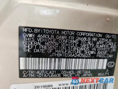 Zdjęcie 13 z 13 samochodu: 2010 LEXUS ES 350 VIN:JTHBK1EG6A2405623 - miniatura